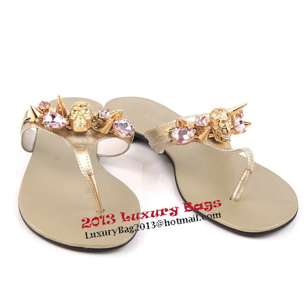 Prada Calfskin Leather Sandals PP10 Gold