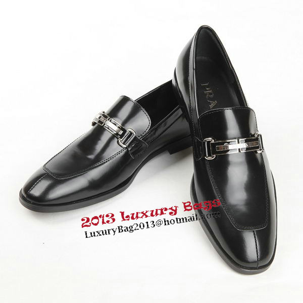 Prada Patent Leather Men Shoes PD333 Black