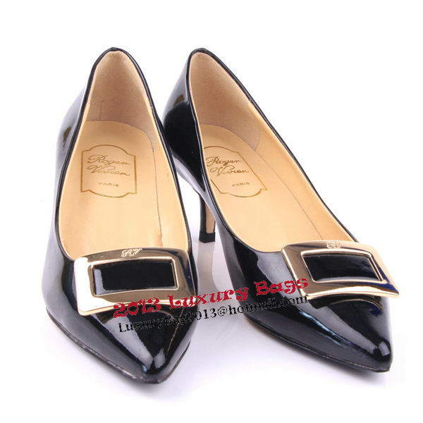 Roger Vivier Patent Leather Pump RV235 Black