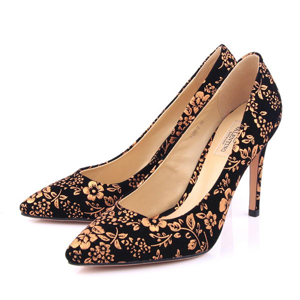 Valentino Suede Leather 11CM Pump VT167 Gold