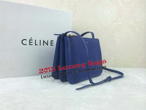 Celine Trio Original Leather Shoulder Bag C98317 Blue