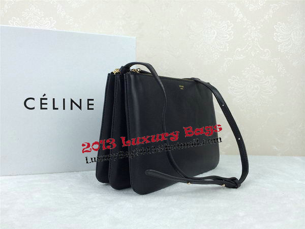 Celine Trio Original Leather Shoulder Bag C98318 Black