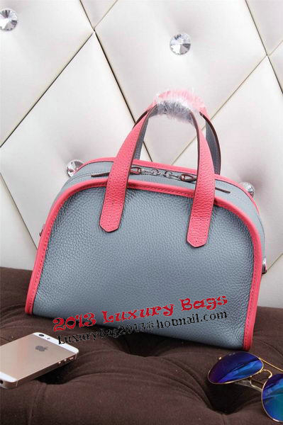 Hermes mini Boston Bag Grainy Leather H26 Blue&Rosy