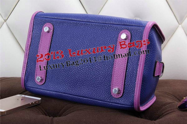 Hermes mini Boston Bag Grainy Leather H26 Blue