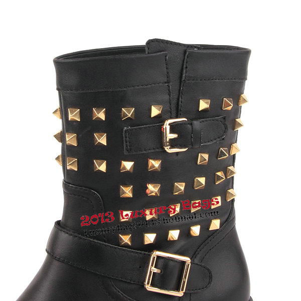 Valentino Sheepskin Leather Ankle Boot VT170 Black