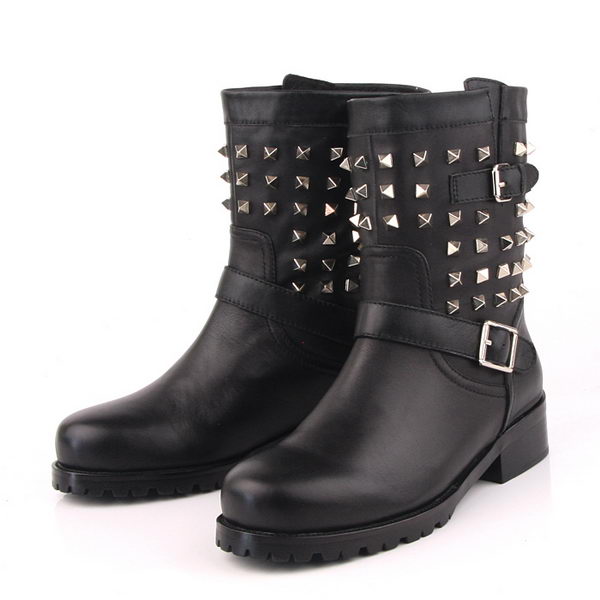 Valentino Sheepskin Leather Ankle Boot VT171 Black