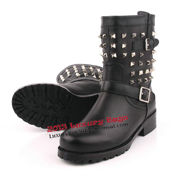 Valentino Sheepskin Leather Ankle Boot VT171 Black