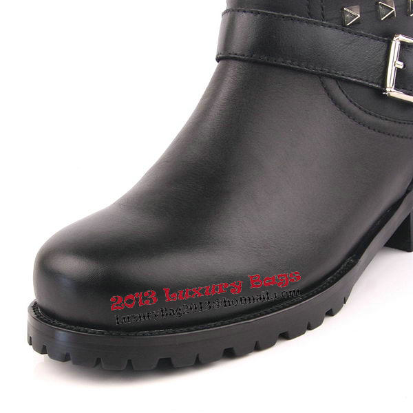Valentino Sheepskin Leather Ankle Boot VT171 Black