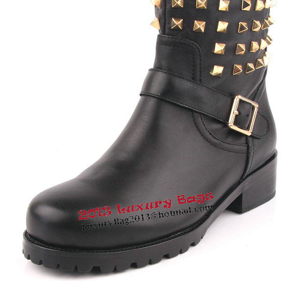 Valentino Sheepskin Leather Tall Boots VT172 Black