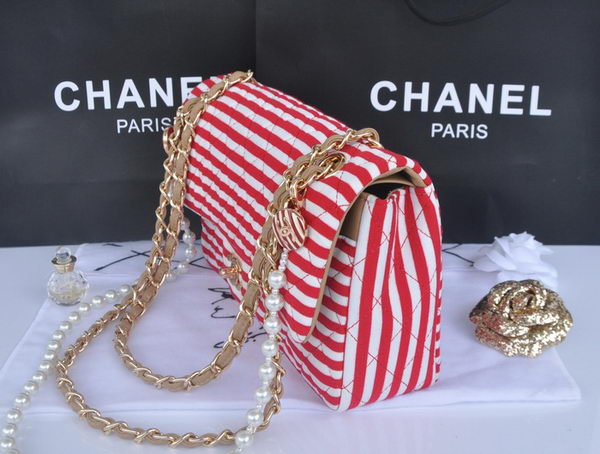 Chanel 2.55 Series Flap Bag Jersey and Lambskin CHA1112 Red