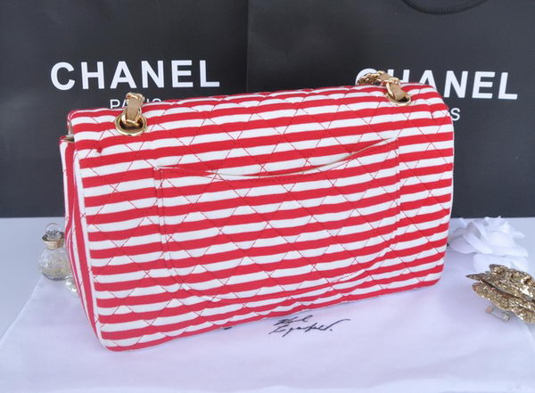 Chanel 2.55 Series Flap Bag Jersey and Lambskin CHA1112 Red