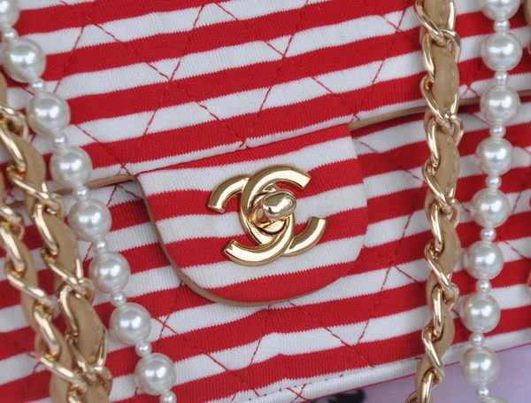 Chanel 2.55 Series Flap Bag Jersey and Lambskin CHA1112 Red