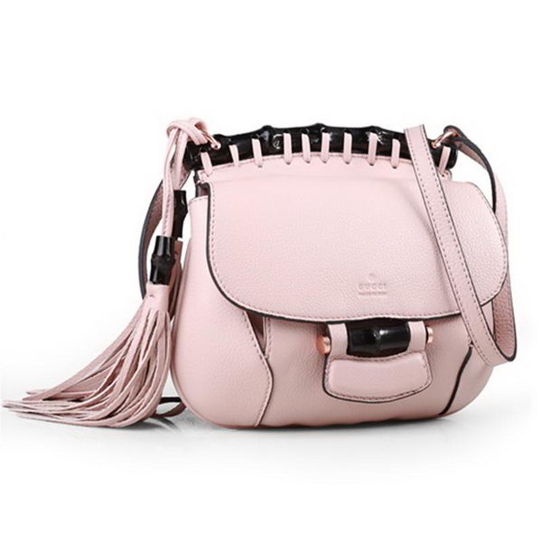 Gucci Nouveau Fringe Original Leather Shoulder Bag 347100 Light Pink