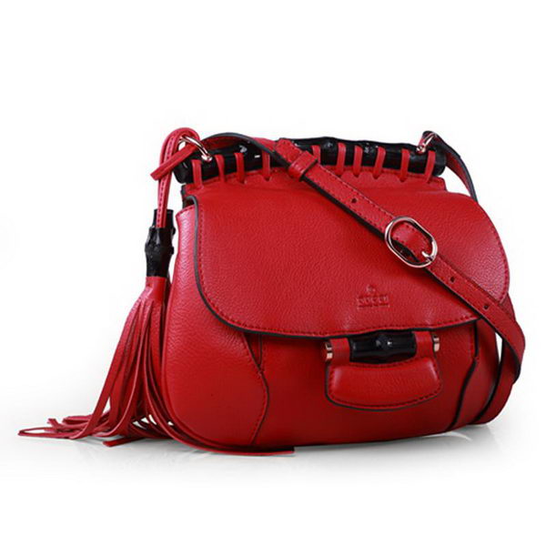 Gucci Nouveau Fringe Original Leather Shoulder Bag 347100 Red