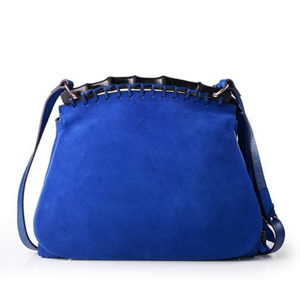 Gucci Nouveau Fringe Suede Leather Shoulder Bag 347102 Blue