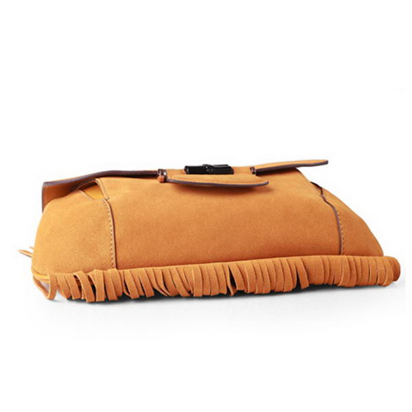 Gucci Nouveau Fringe Suede Leather Shoulder Bag 347102 Wheat