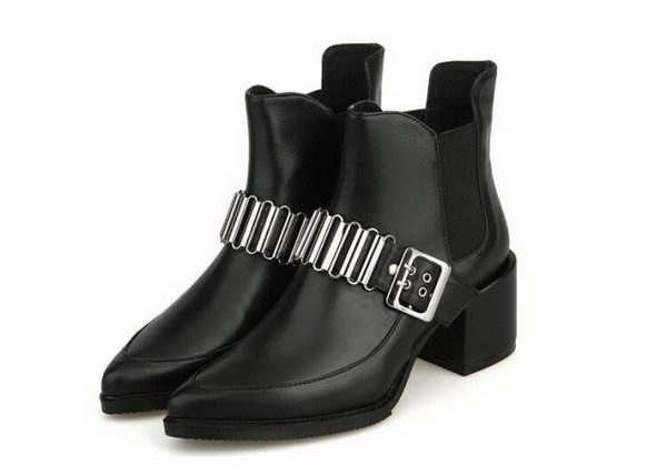 Alexander McQueen Sheepskin Leather Ankle Boot MCQ241 Black