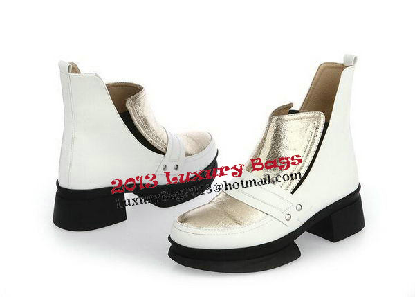 Alexander McQueen Sheepskin Leather Ankle Boot MCQ242 White