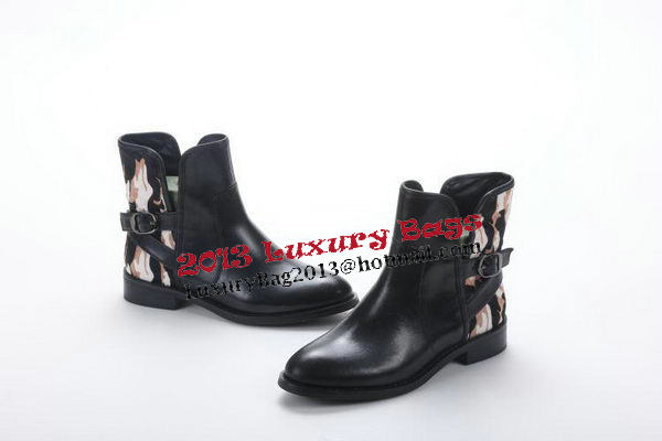 Alexander McQueen Sheepskin Leather Ankle Boot MCQ243 Black