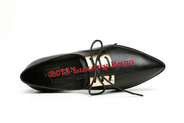 Alexander McQueen Sheepskin Leather Casual Shoes MCQ244 Black