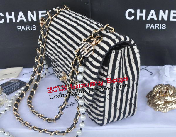 Chanel 2.55 Series Flap Bag Jersey and Lambskin CHA1112 Black