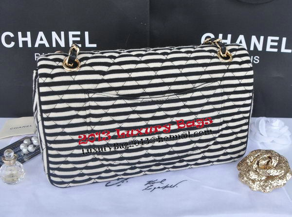 Chanel 2.55 Series Flap Bag Jersey and Lambskin CHA1112 Black