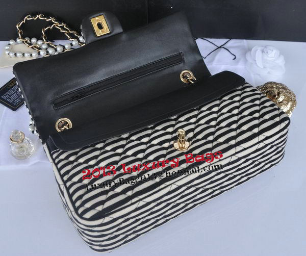 Chanel 2.55 Series Flap Bag Jersey and Lambskin CHA1112 Black