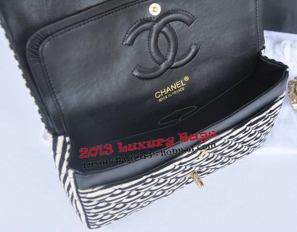 Chanel 2.55 Series Flap Bag Jersey and Lambskin CHA1112 Black