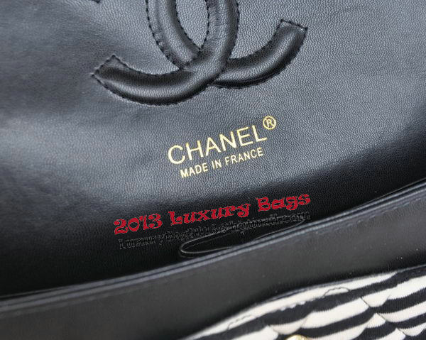 Chanel 2.55 Series Flap Bag Jersey and Lambskin CHA1112 Black