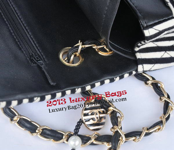 Chanel 2.55 Series Flap Bag Jersey and Lambskin CHA1112 Black