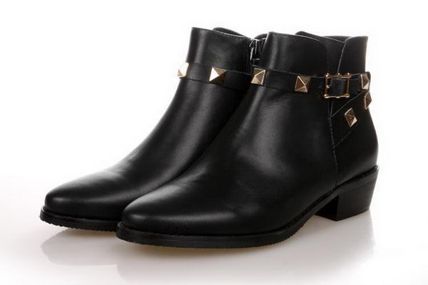 Valentino Sheepskin Leather Ankle Boot VT174 Black