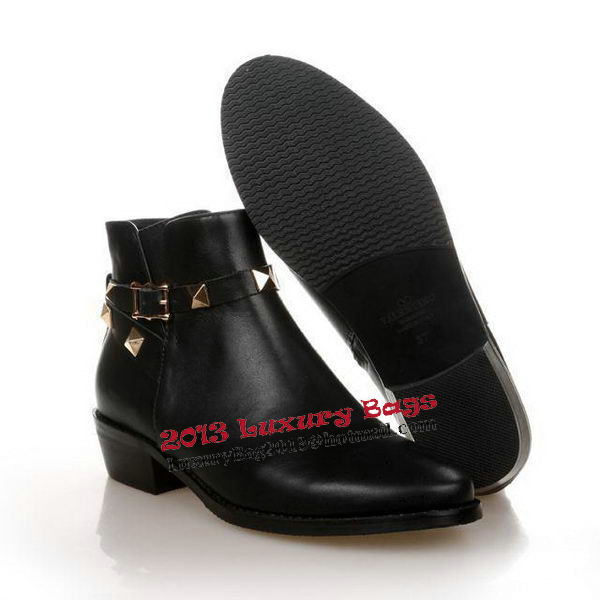 Valentino Sheepskin Leather Ankle Boot VT174 Black