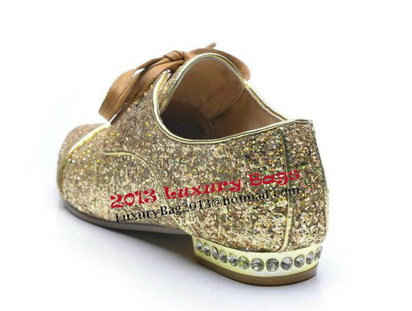 miu miu Casual Shoes Sequins Leather M314 Gold