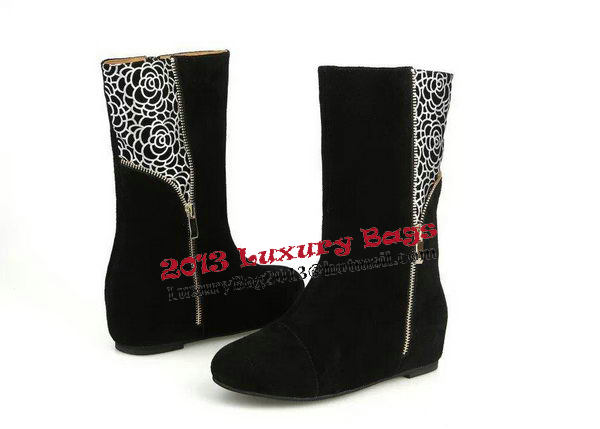 miu miu Suede Leather Ankle Boot MM313 Black