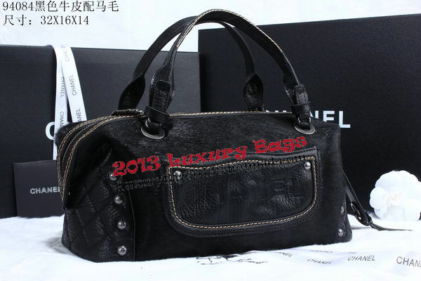 Chanel Bowling Handbag Calfskin Leather A94084 Black