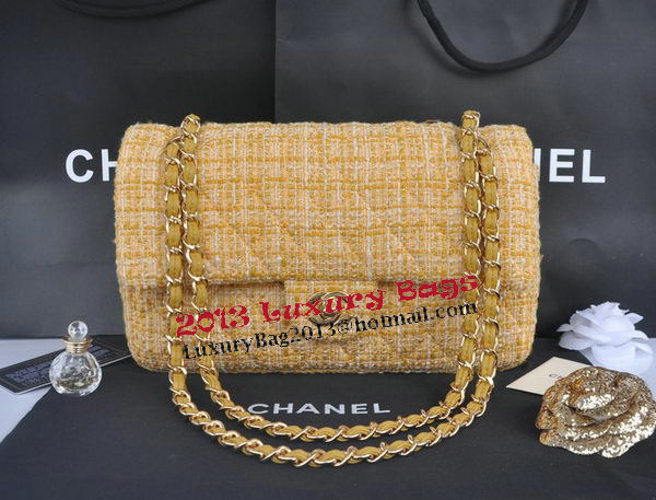 Chanel 2.55 Series Flap Bag Fabric CHA1112 Gold