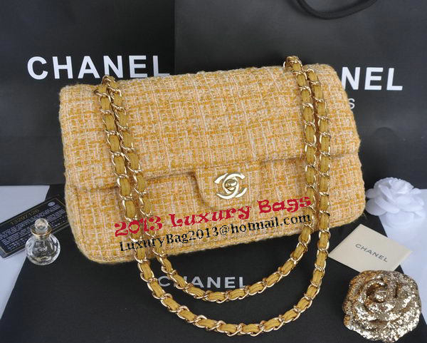 Chanel 2.55 Series Flap Bag Fabric CHA1112 Gold