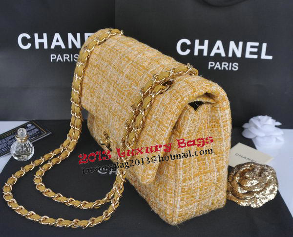 Chanel 2.55 Series Flap Bag Fabric CHA1112 Gold