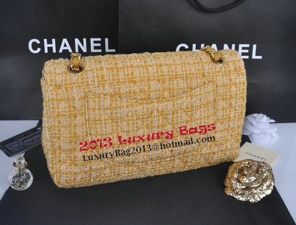 Chanel 2.55 Series Flap Bag Fabric CHA1112 Gold