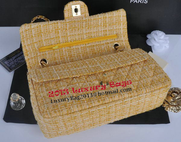 Chanel 2.55 Series Flap Bag Fabric CHA1112 Gold