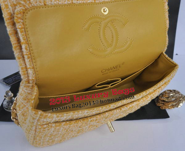 Chanel 2.55 Series Flap Bag Fabric CHA1112 Gold