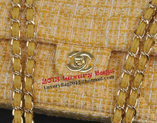 Chanel 2.55 Series Flap Bag Fabric CHA1112 Gold