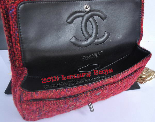 Chanel 2.55 Series Flap Bag Fabric CHA1112 Grey&Red