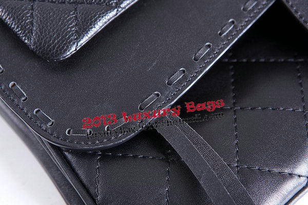 Chanel Large Flap Bag Calfskin Leather A90361 Black