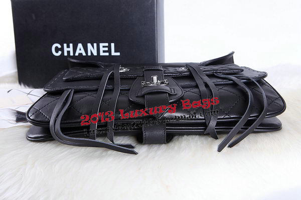 Chanel Large Flap Bag Calfskin Leather A90361 Black