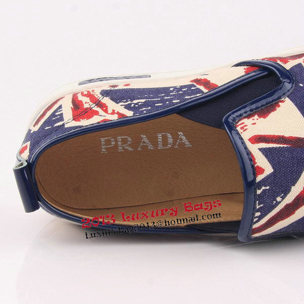 PRADA Casual Shoes Canvas PD335 Blue