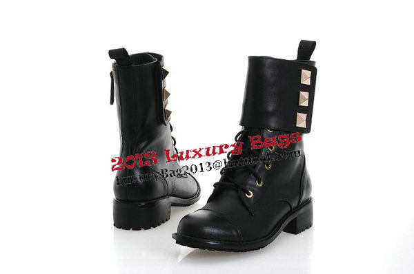 Valentino Sheepskin Leather Sneakers VT180 Black