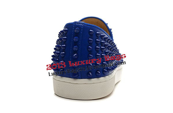 Christian Louboutin Casual Shoes Calfskin Leather CL839 Blue