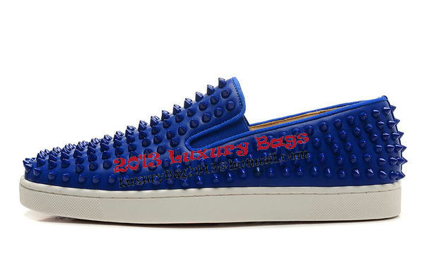Christian Louboutin Casual Shoes Calfskin Leather CL839 Blue
