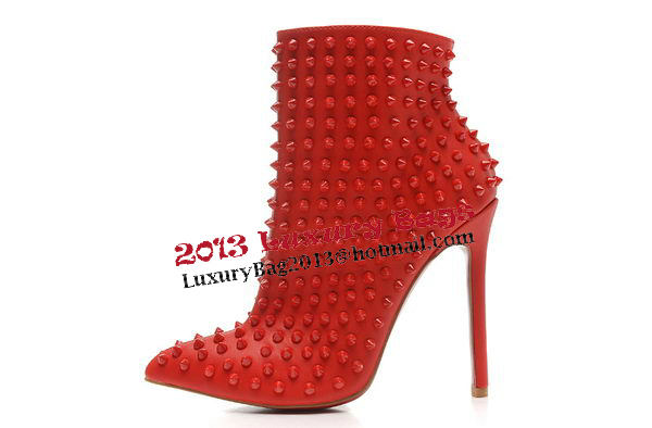 Christian Louboutin Sheepskin Ankle Boot CL1452 Red